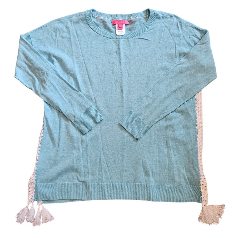 Lilly Pulitzer Heathered Bayside Blue Damara Sweater Light Sweater Medium Basic